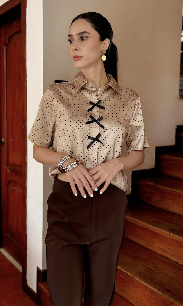 Blusa Lunares Lazos