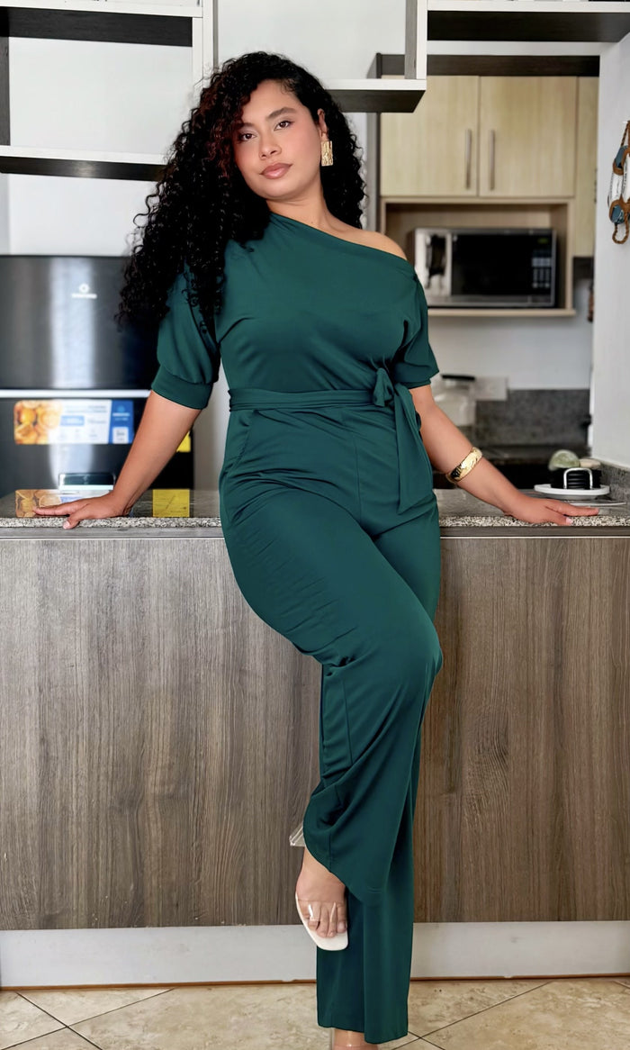Enterizo Asimétrico Lazo Verde