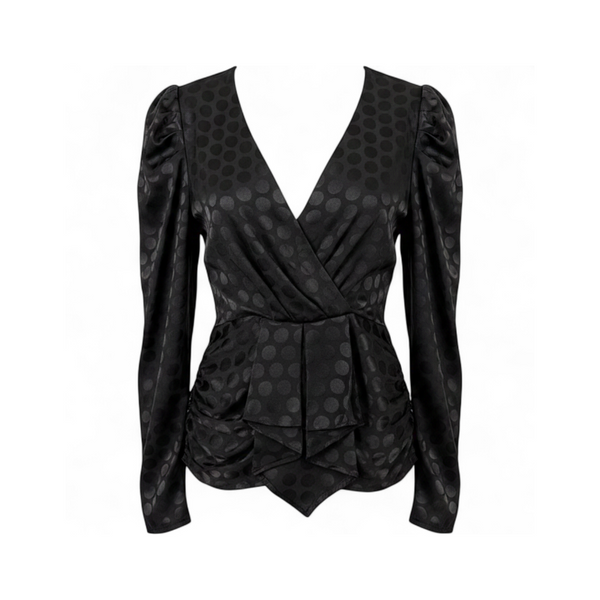 Blusa Lunares Cruzada con Peplum