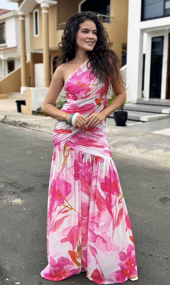 Vestido Floral Asimétrico