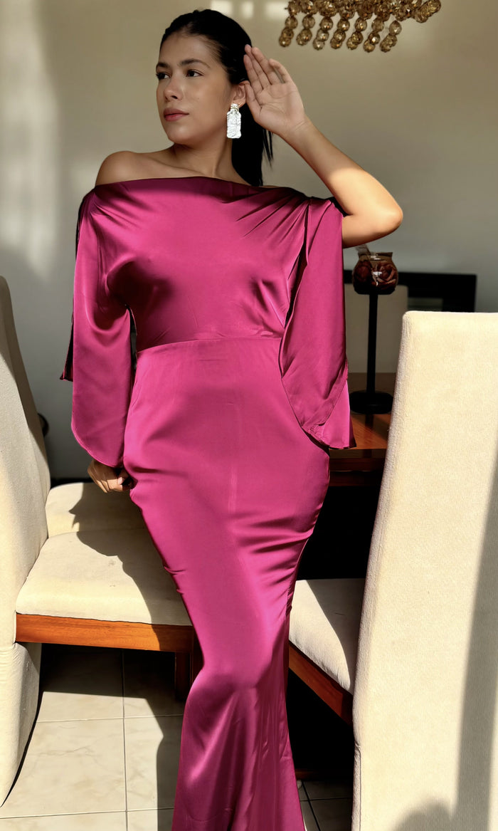 Vestido Largo Manga Kimono