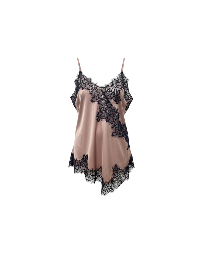 Blusa Asimétrica de Noche Rosa palo