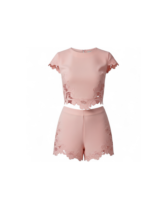 Conjunto Floral Rosa