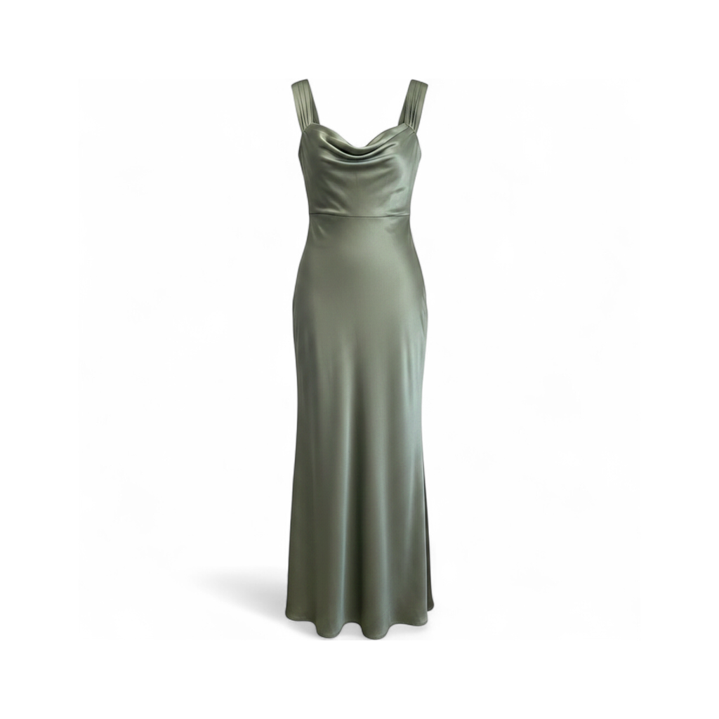 Vestido Noche Escote Drapeado