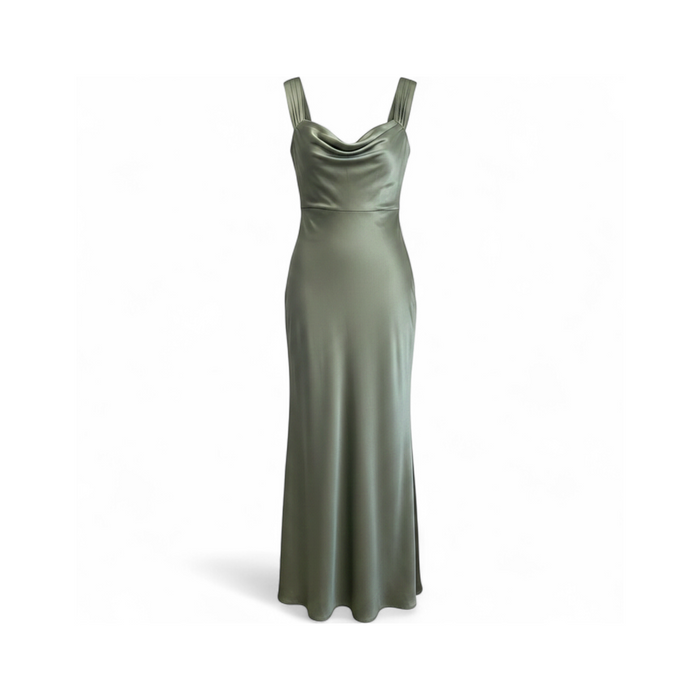 Vestido Noche Escote Drapeado 