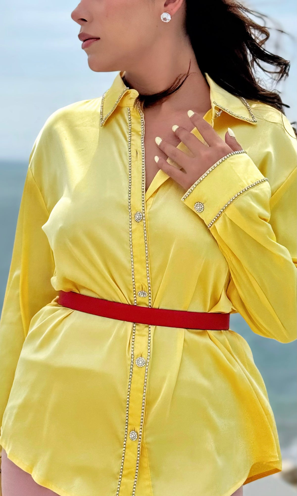 Blusa con Pedrería :: Amarillo
