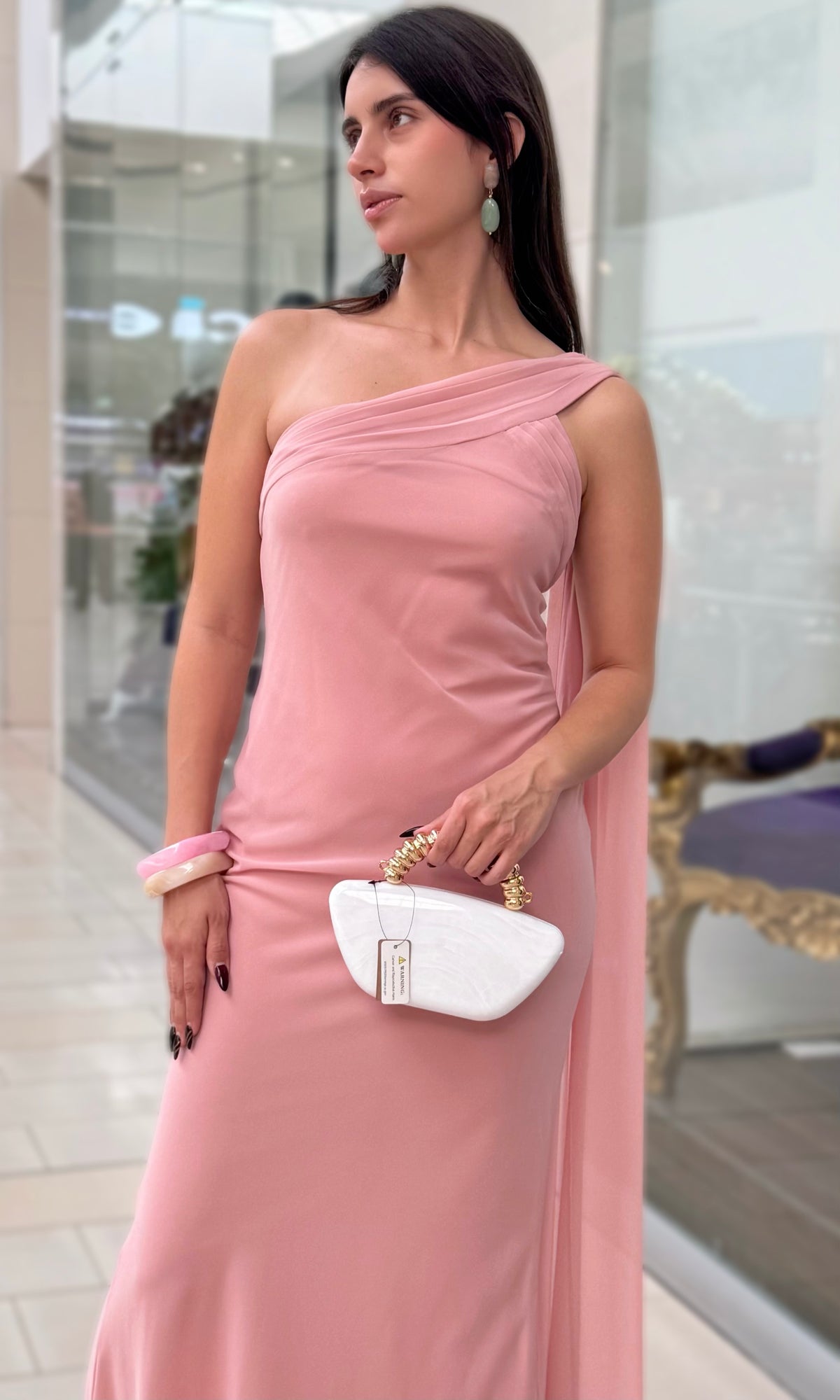 Vestido Fiesta Un Hombro