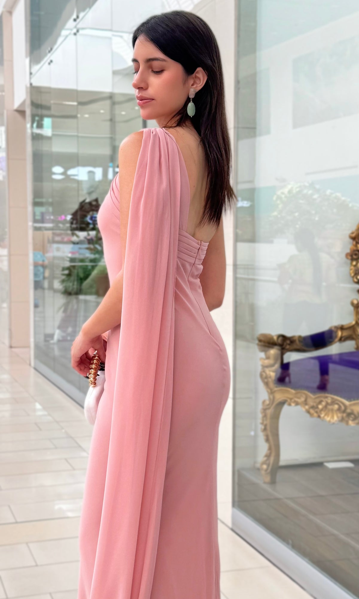Vestido Fiesta Un Hombro