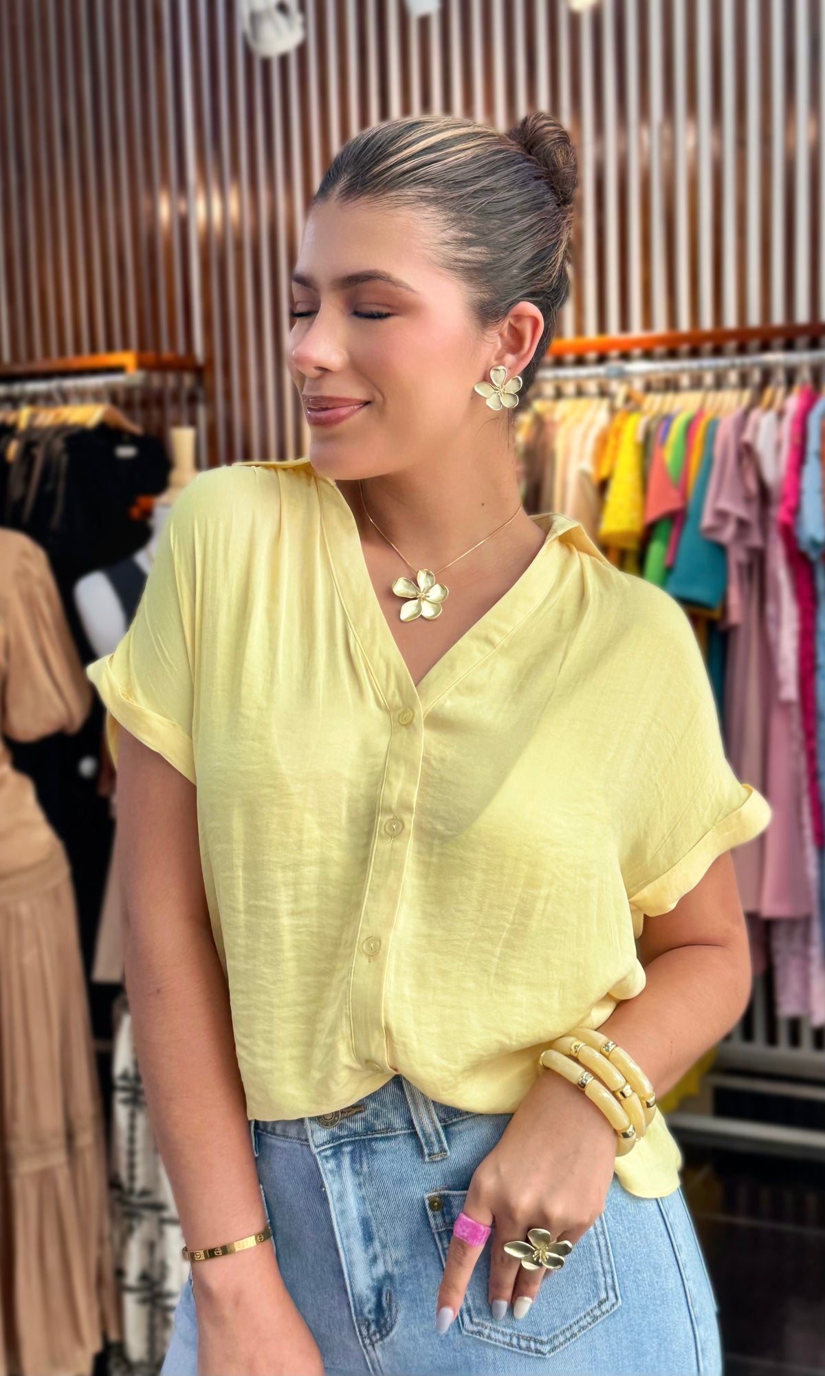 Blusa Botones Frontales :: Amarillo