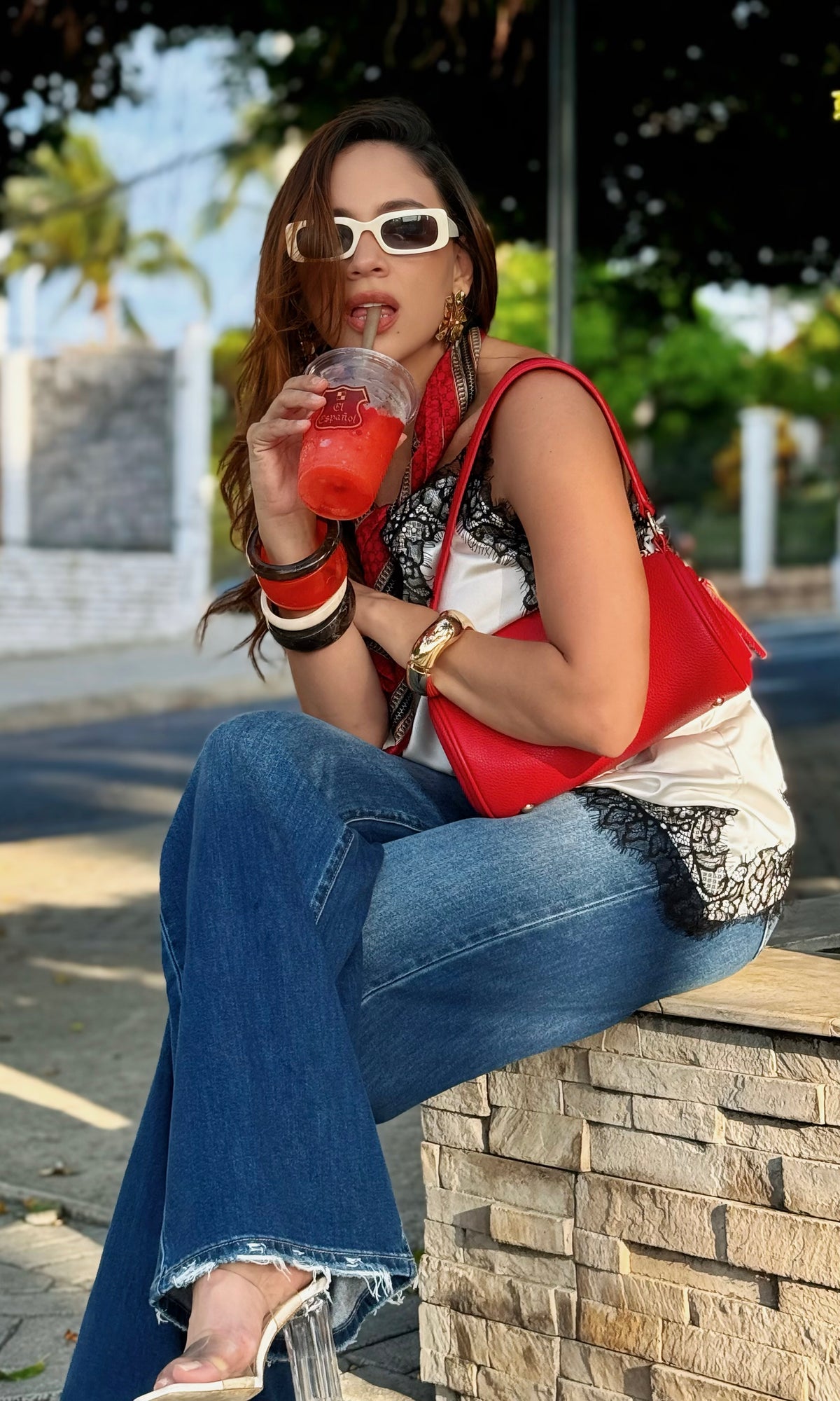 Blusa Asimétrica de Noche :: Crema