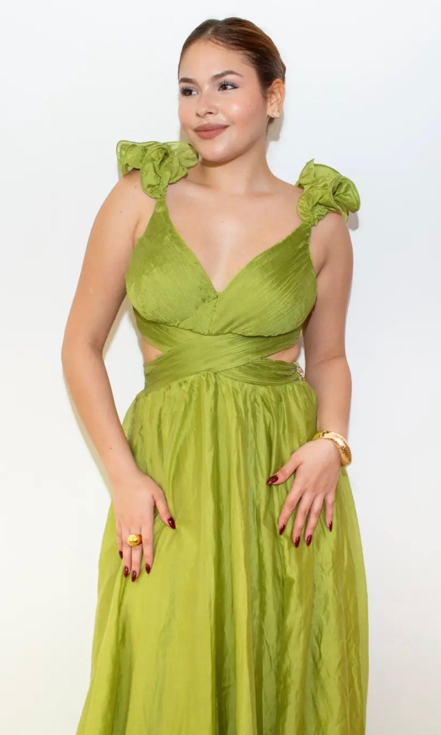Vestido Gala Verde Lima