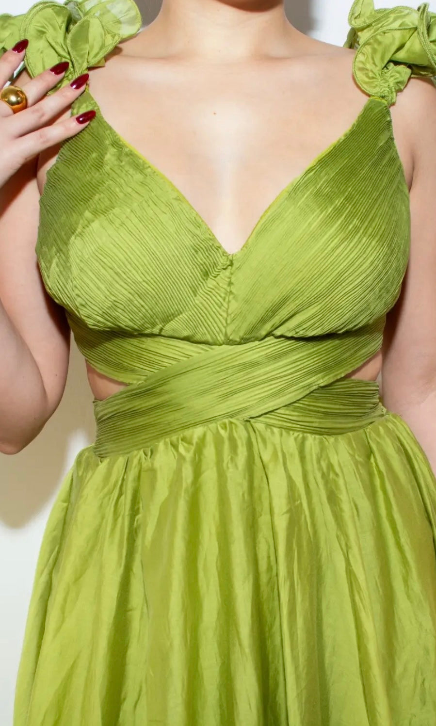 Vestido Gala Verde Lima