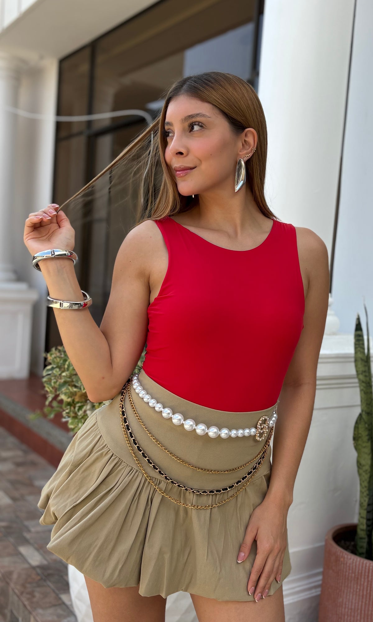 Body Ajustado Sin Mangas :: Rojo