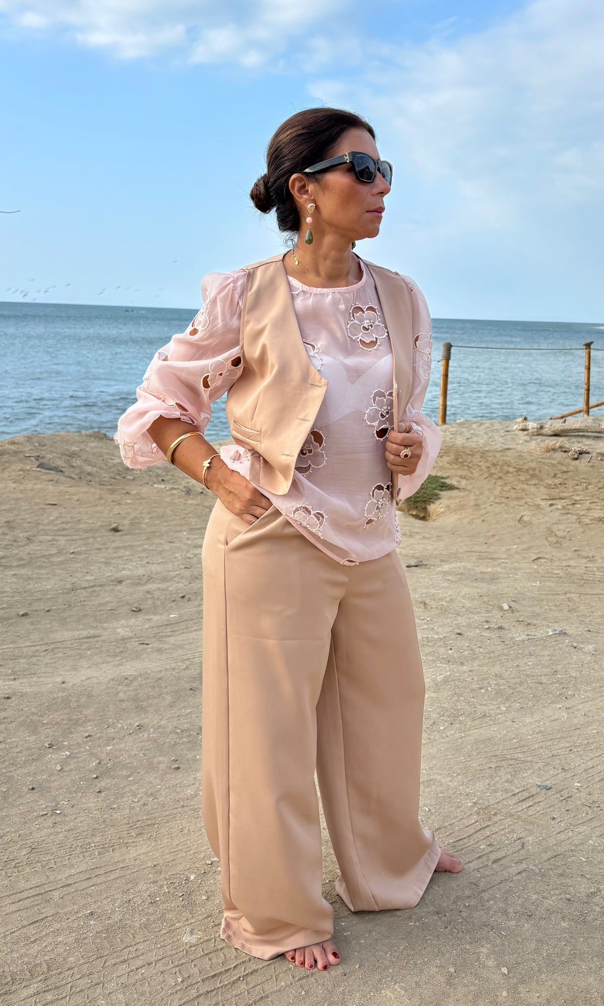 Conjunto Chaleco y Pantalón Palazzo