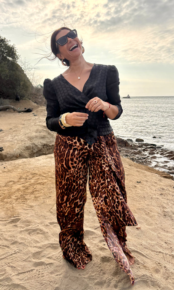 Pantalón Envolvente Animal Print 