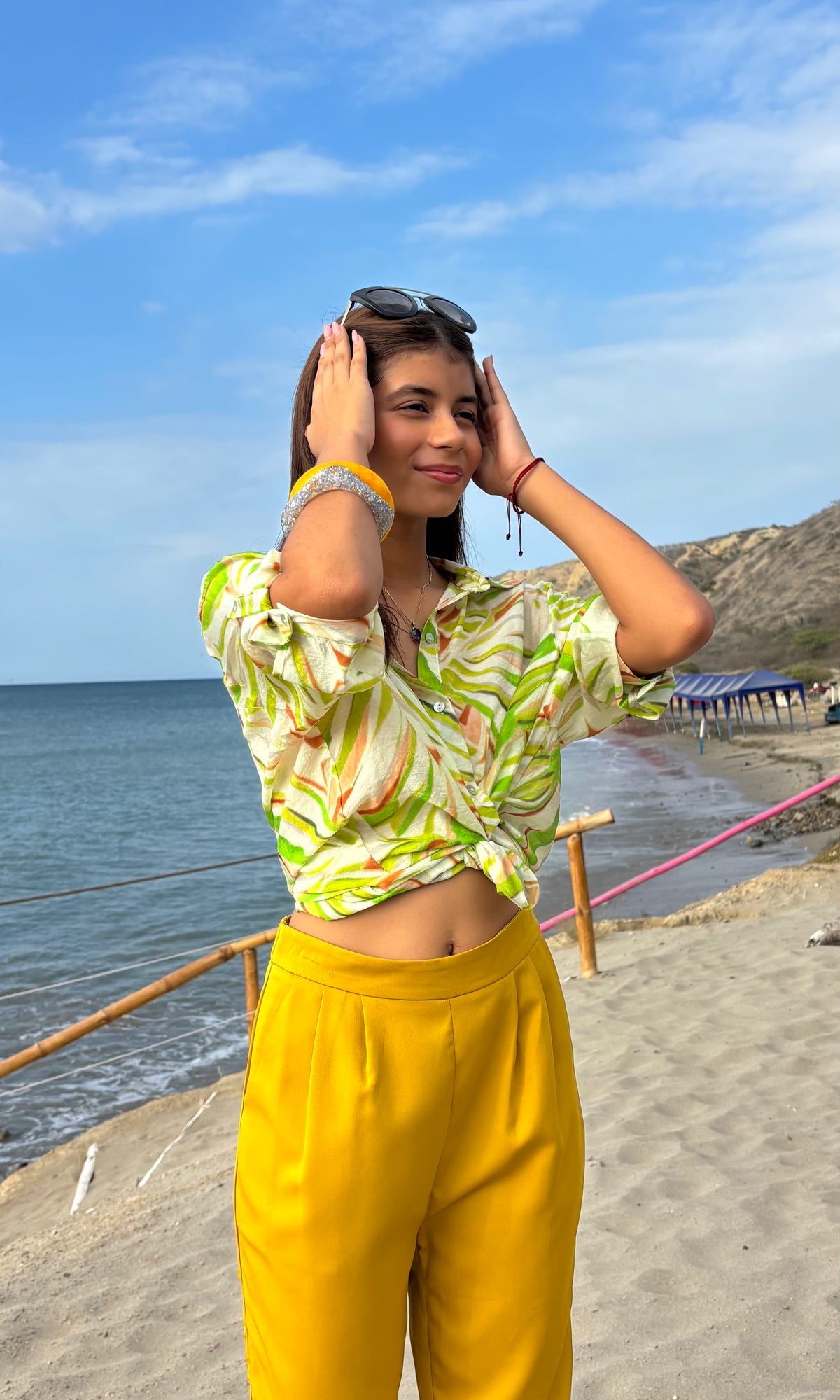 Blusa Oversized Hojas Tropicales