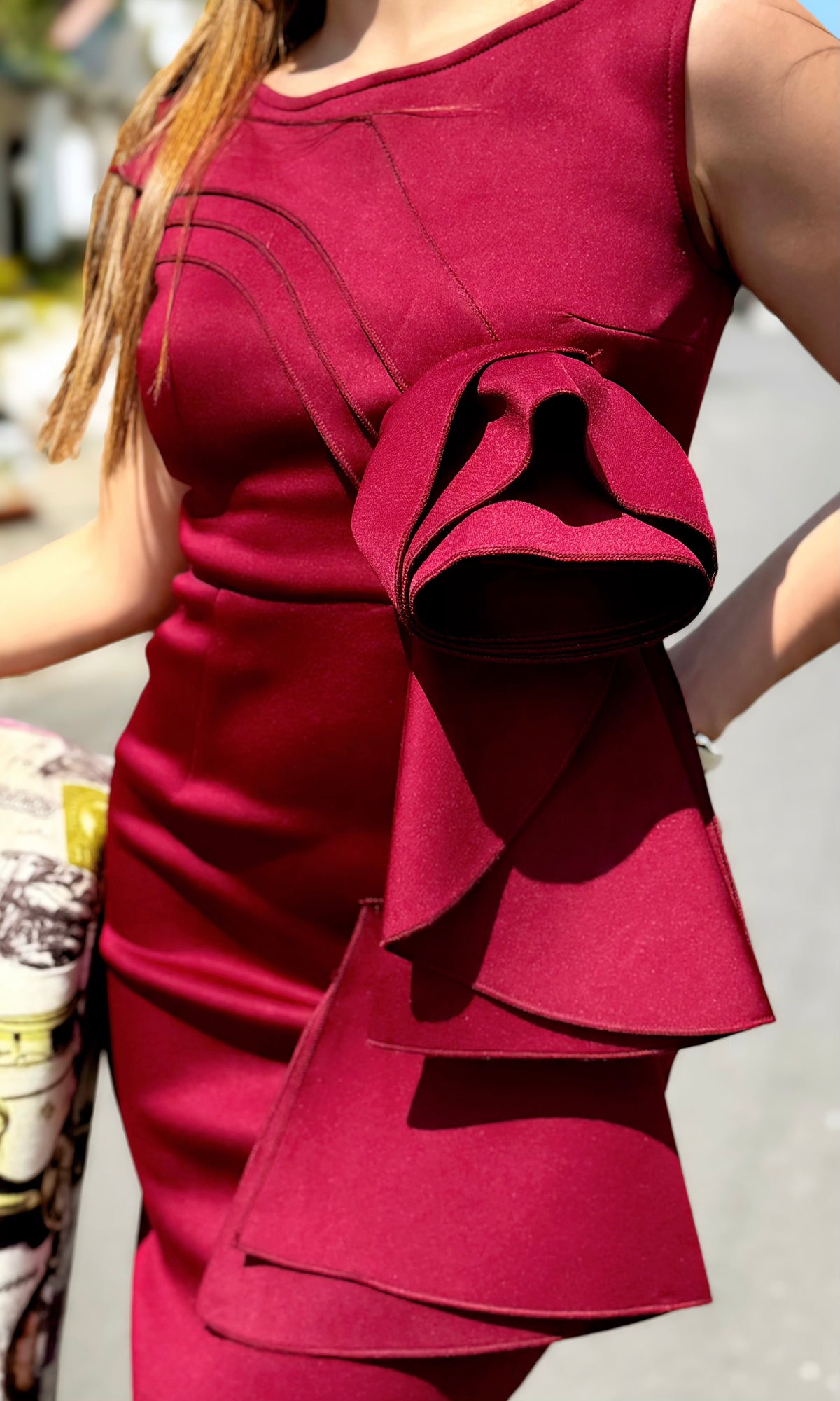 Vestido Midi Volante Cascada