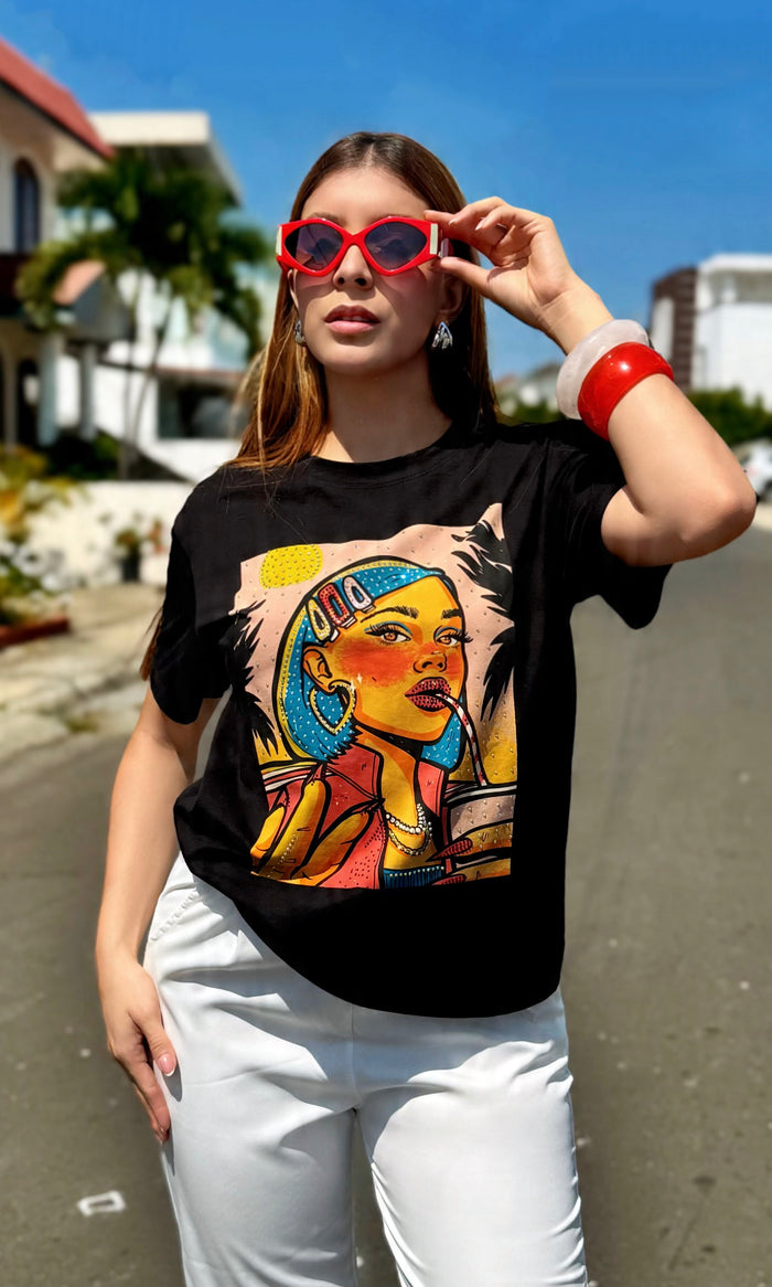 Camiseta Oversize Pop Art 