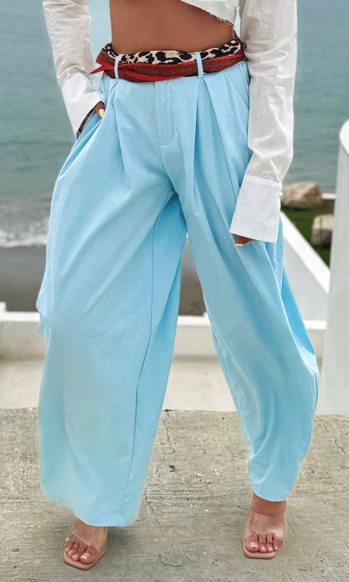 Pantalón Ancho Celeste