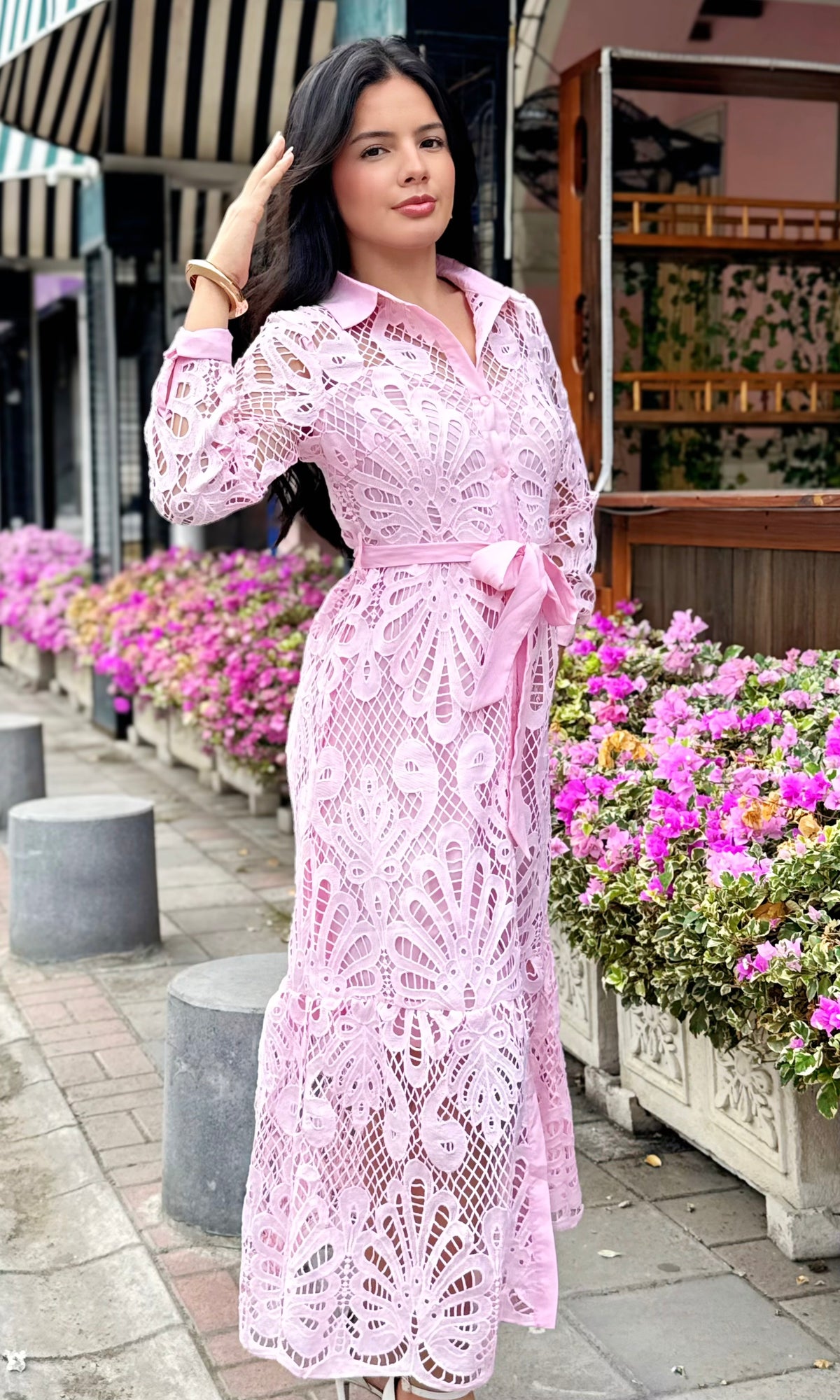 Vestido Encaje Rosa