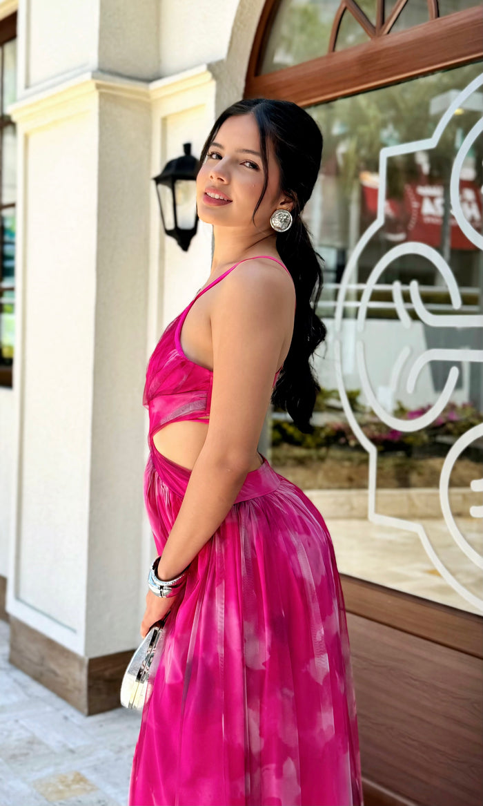 Vestido Cruzado Degradado :: Rosa
