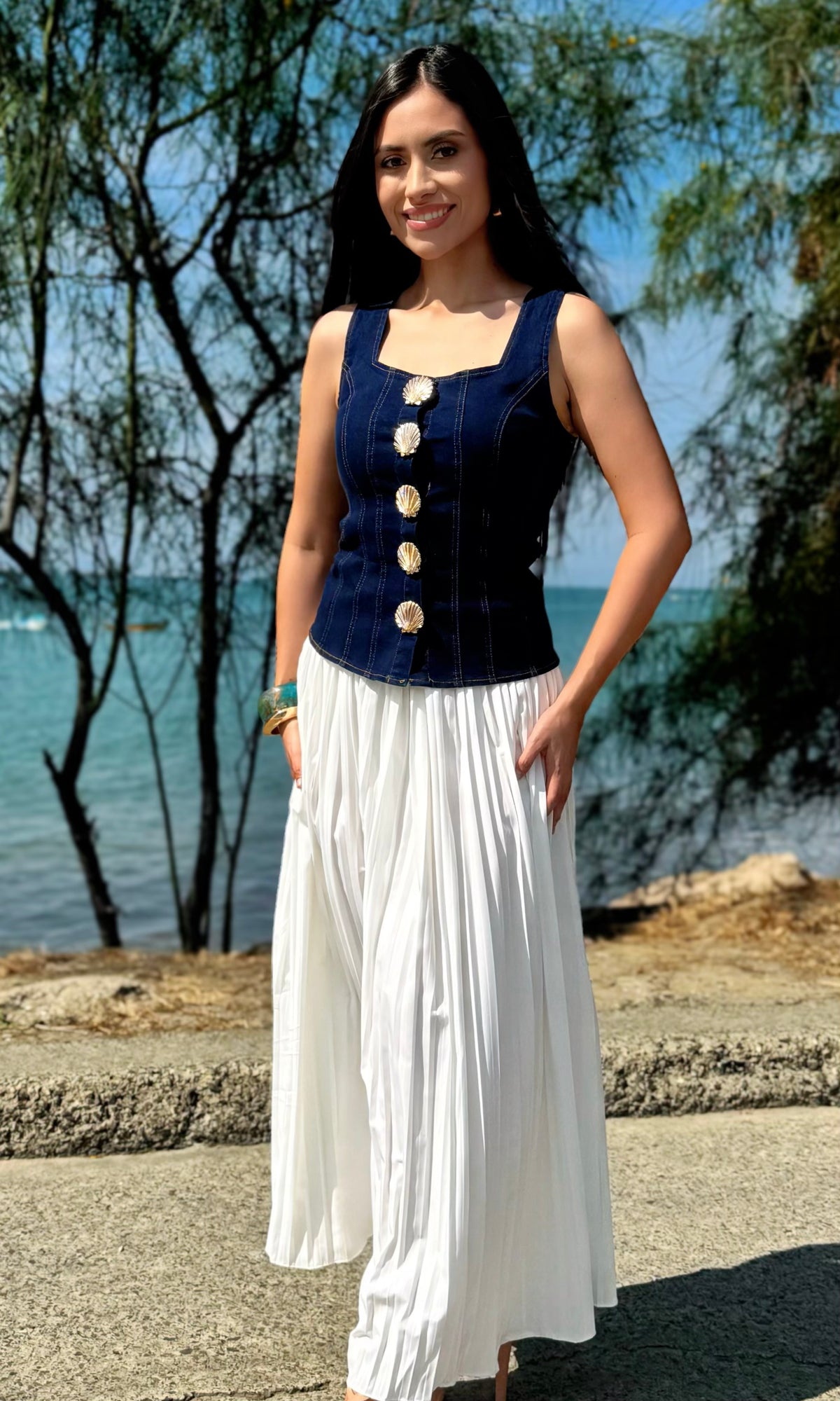 Blusa Jean Botones