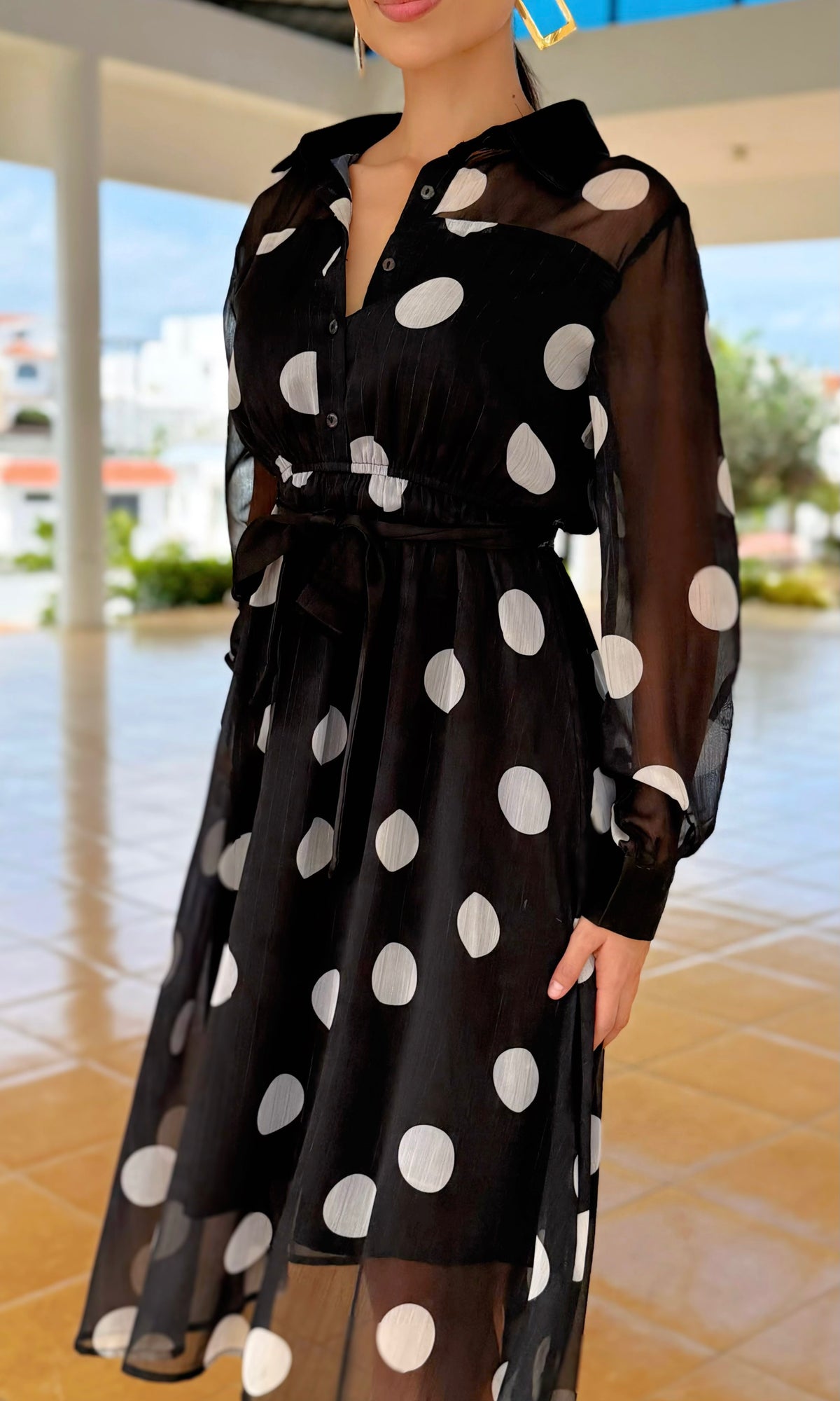 Vestido Midi Lunares