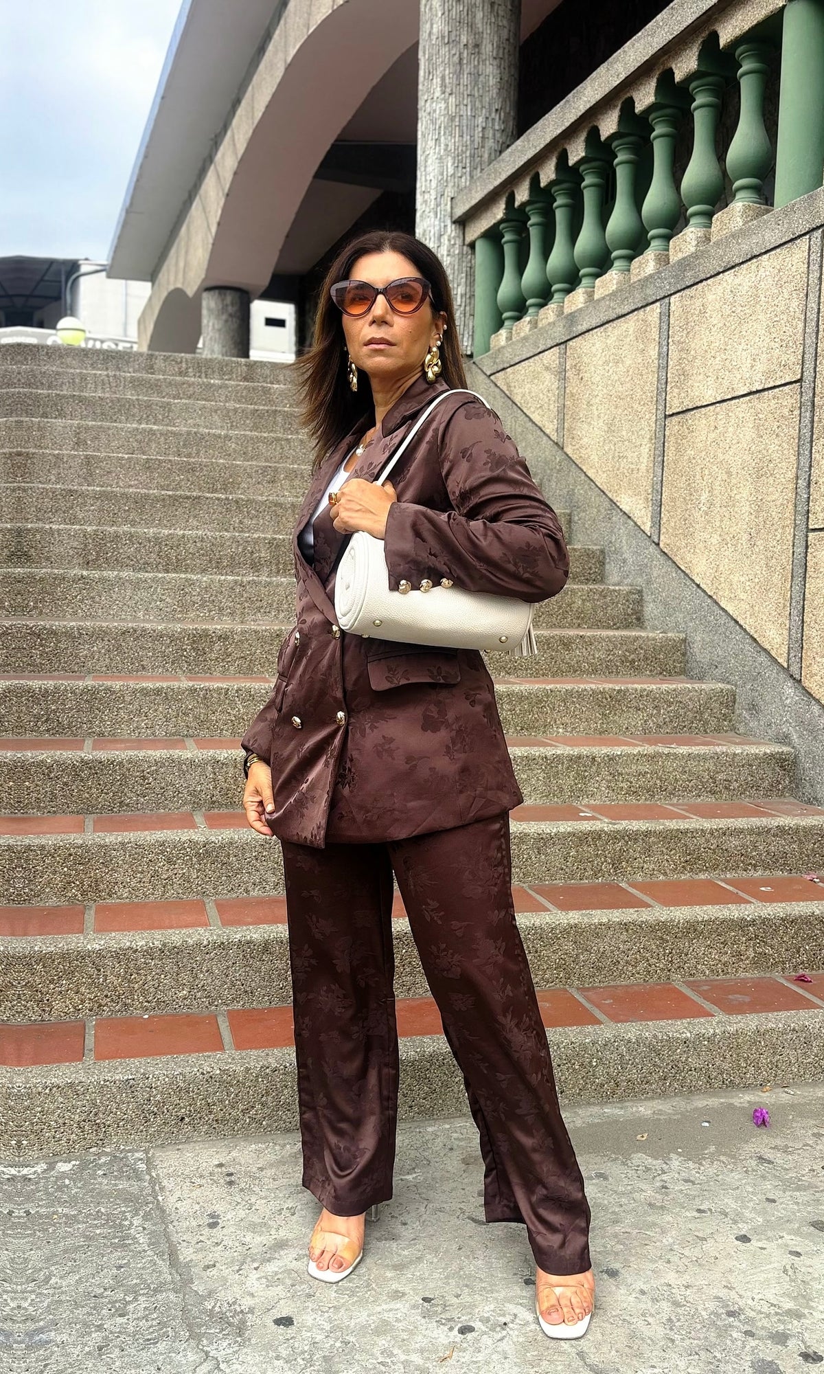 Conjunto Blazer Largo Café