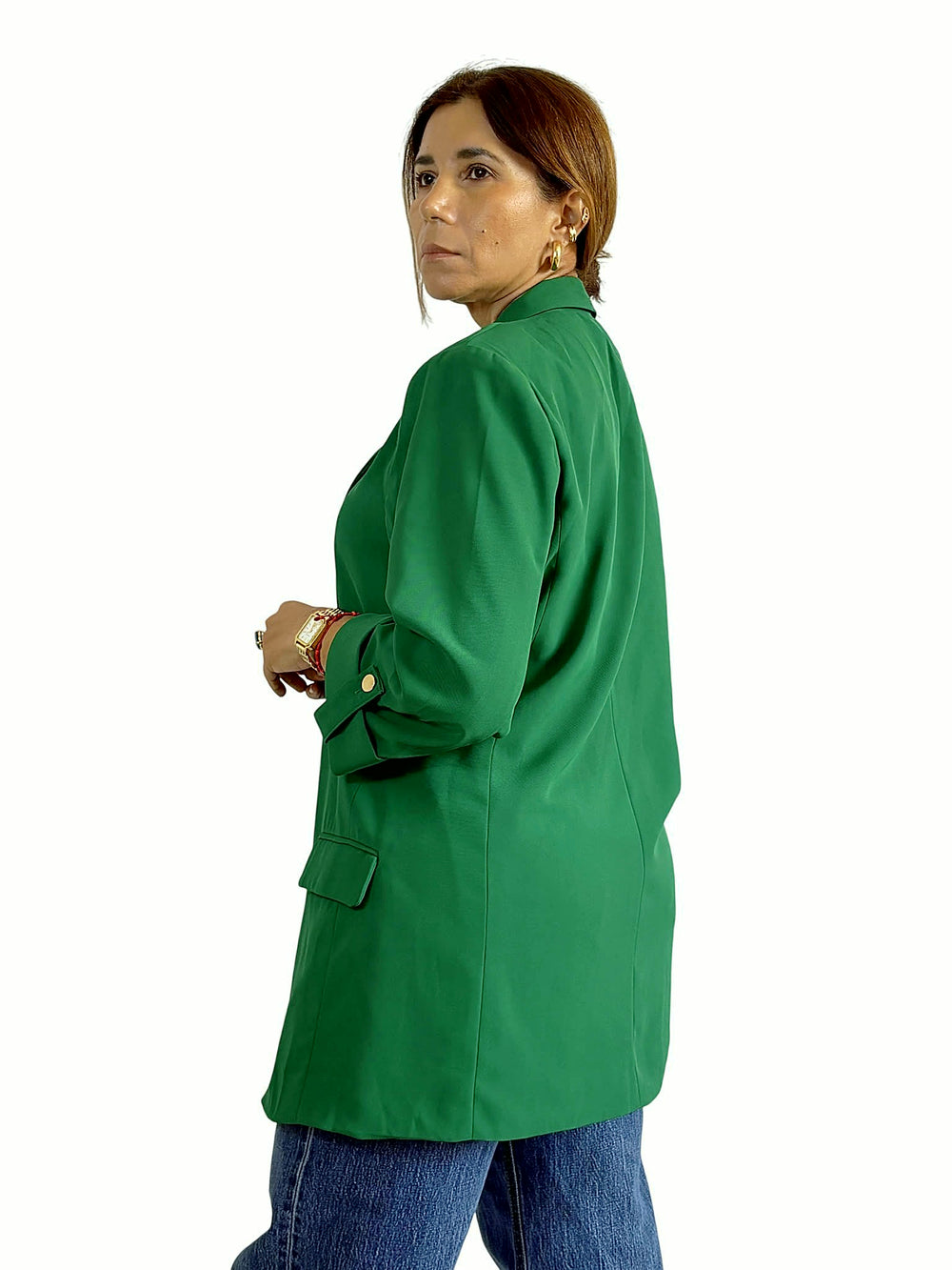 Blazer Verde Fruncido Verde