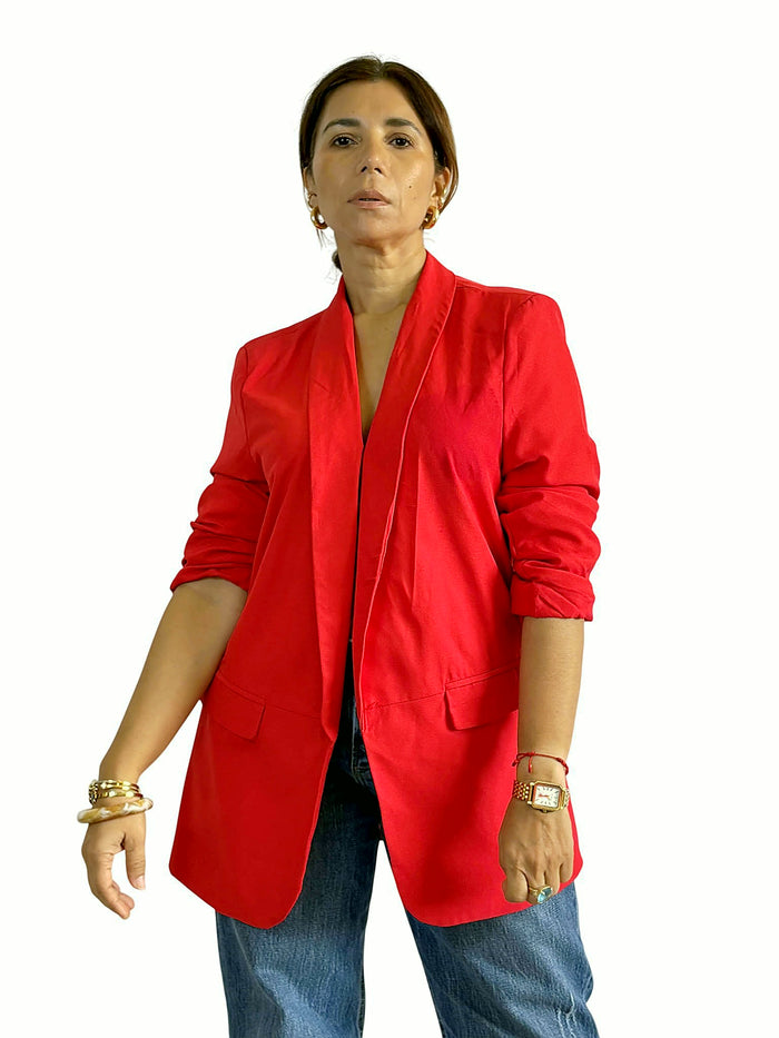 Blazer Rojo Fruncido