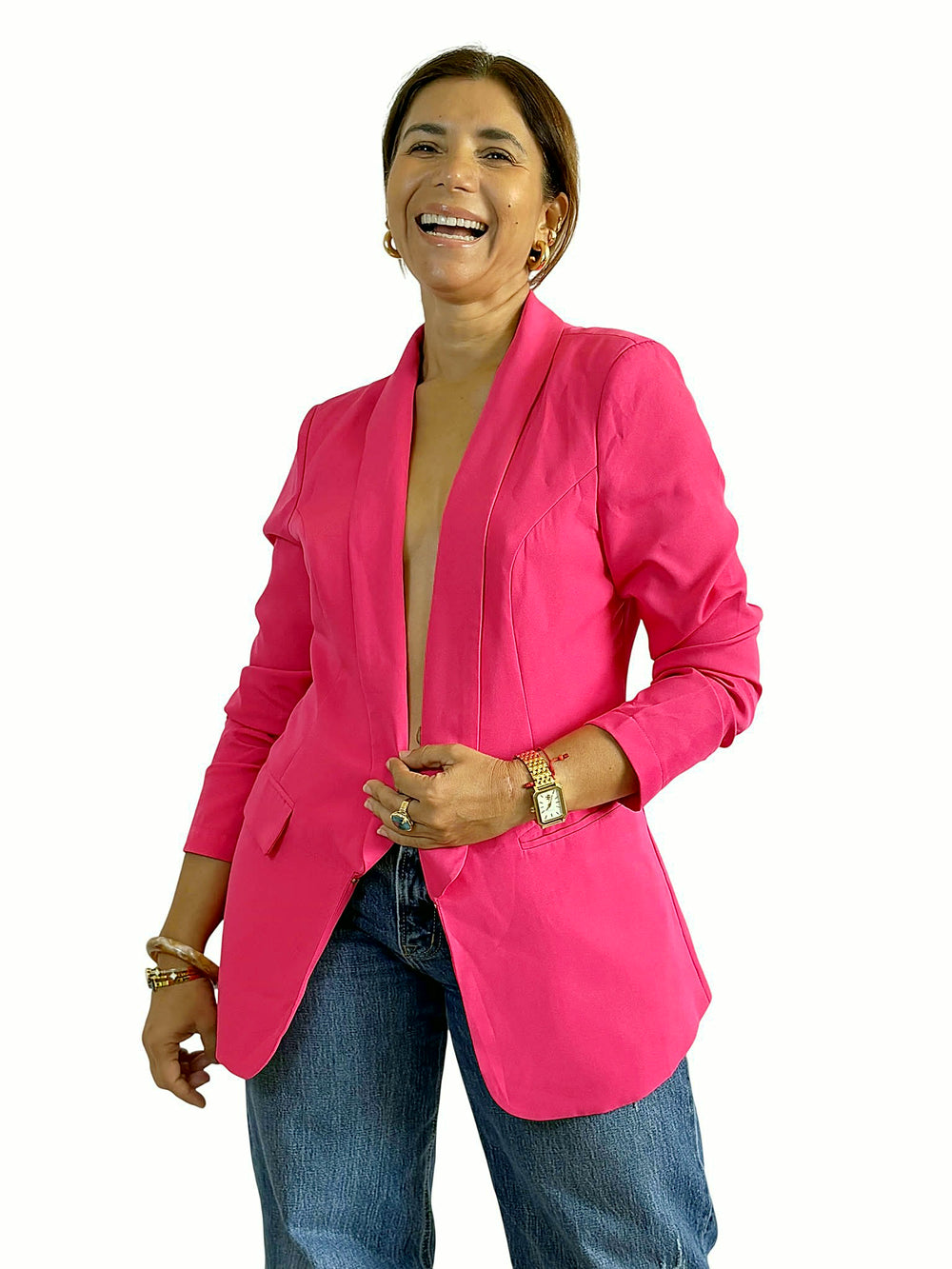 Blazer Fucsia Solapa Fucsia