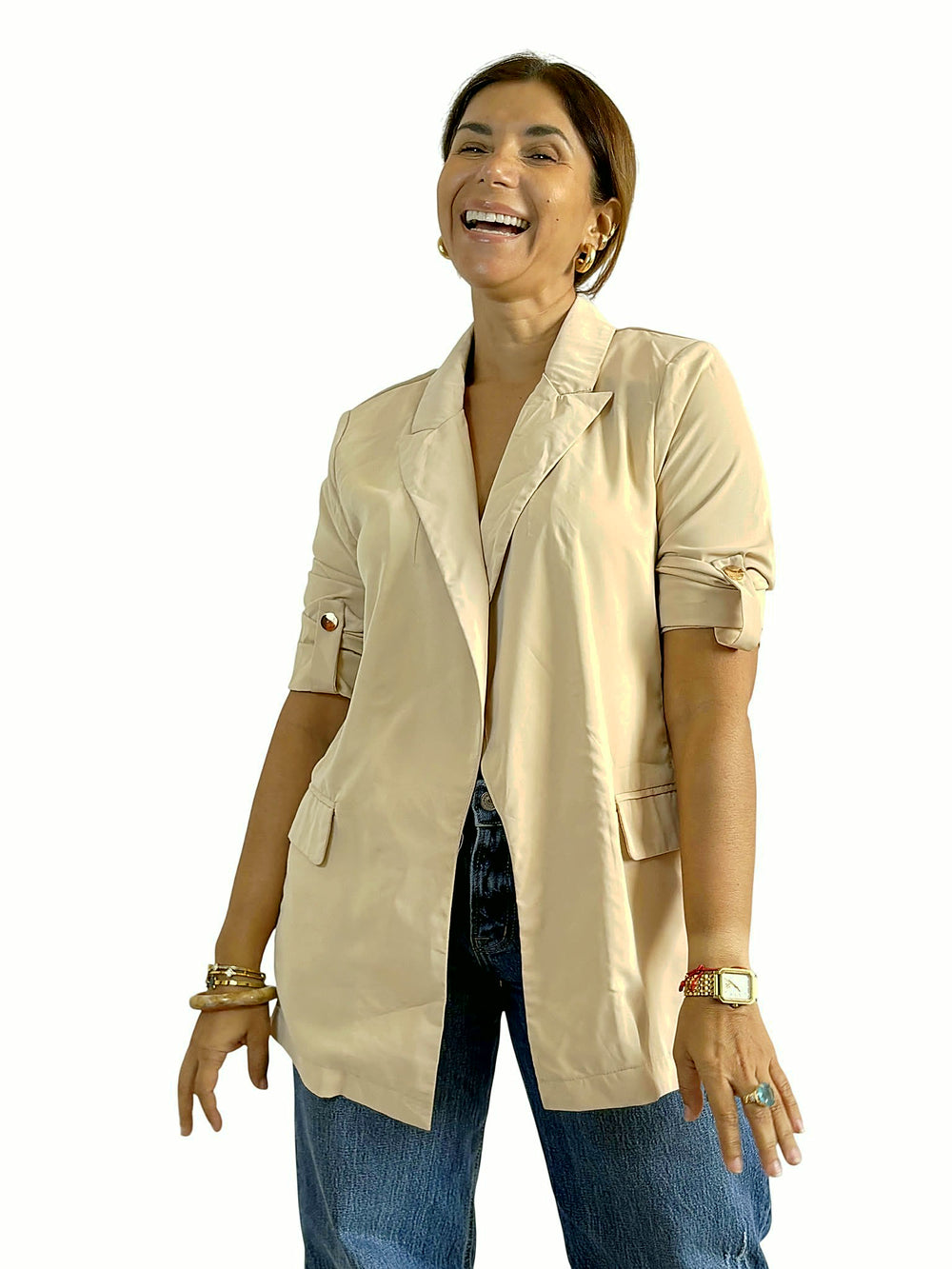 Blazer Beige Clásico Beige