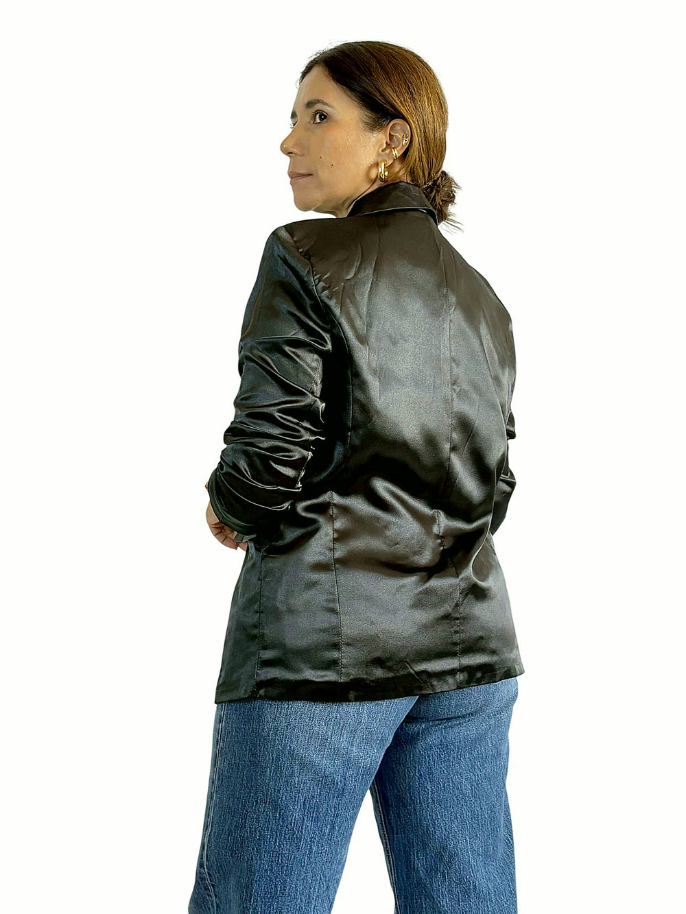 Blazer Negro Satinado Negro
