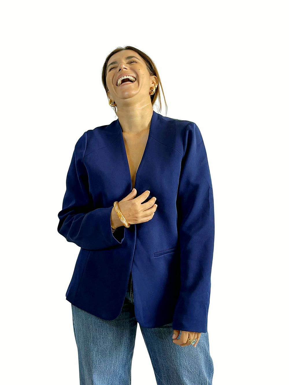 Blazer Azul Marino Azul