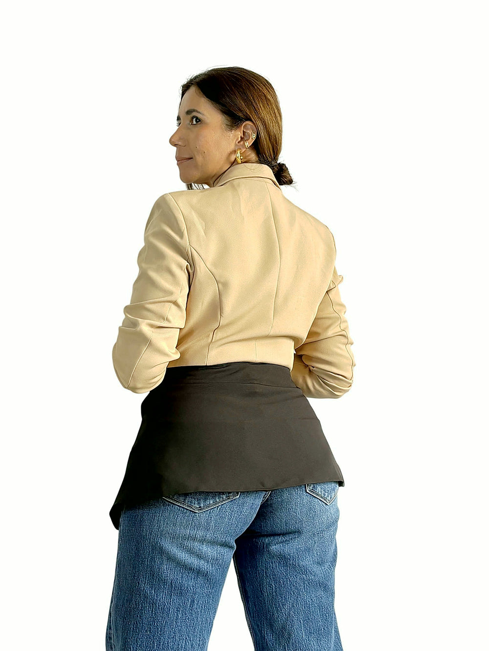 Blazer Beige Bicolor Beige con negro