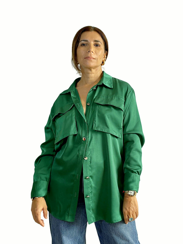 Camisa Verde Bolsillos