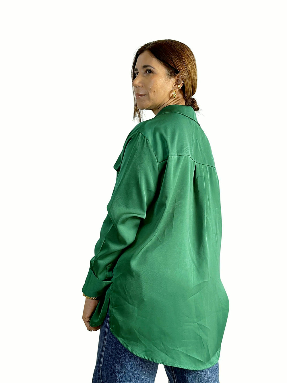 Blusa Verde Bolsillos Verde