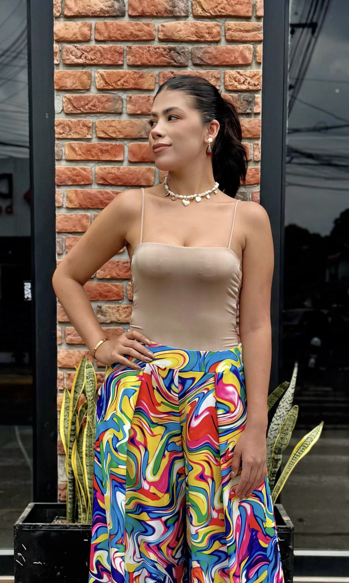 Body Escote Recto Beige