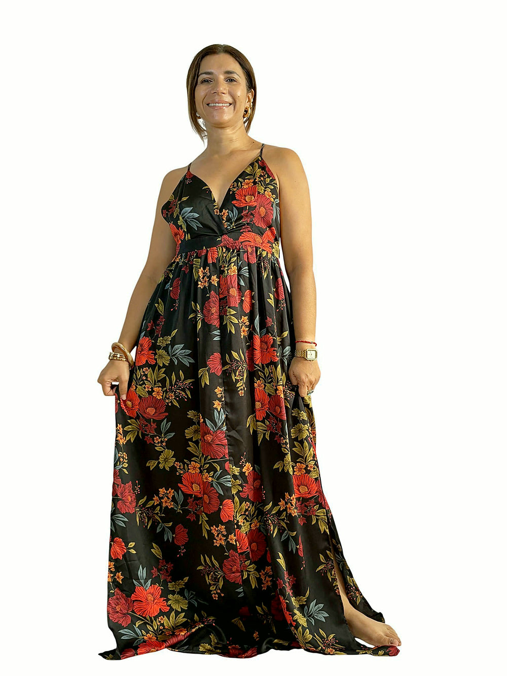 Vestido Largo Floral Estampado