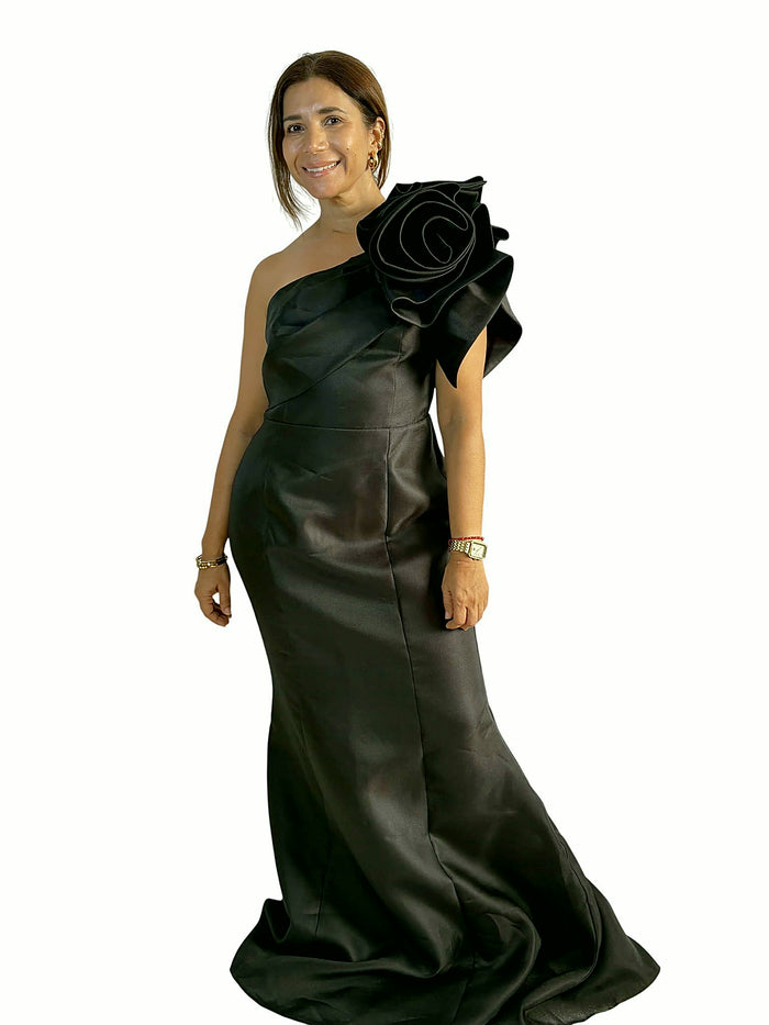 Vestido Negro Flor