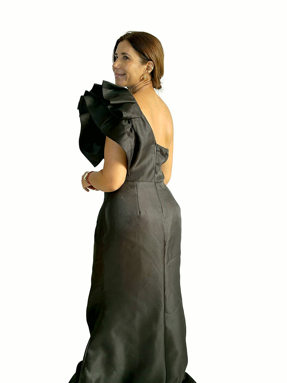 Vestido Negro Flor Negro