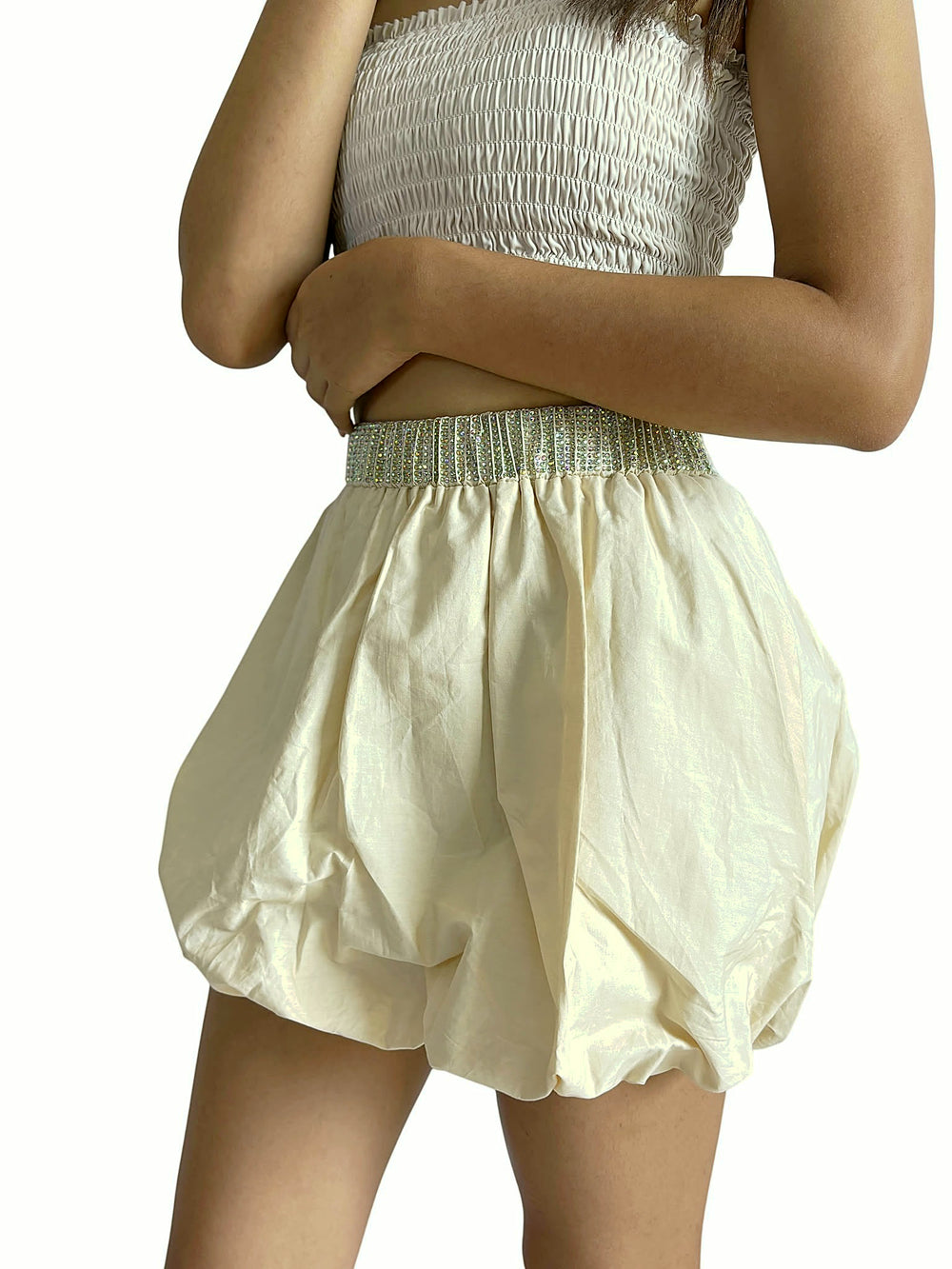 Falda Globo Beige Beige
