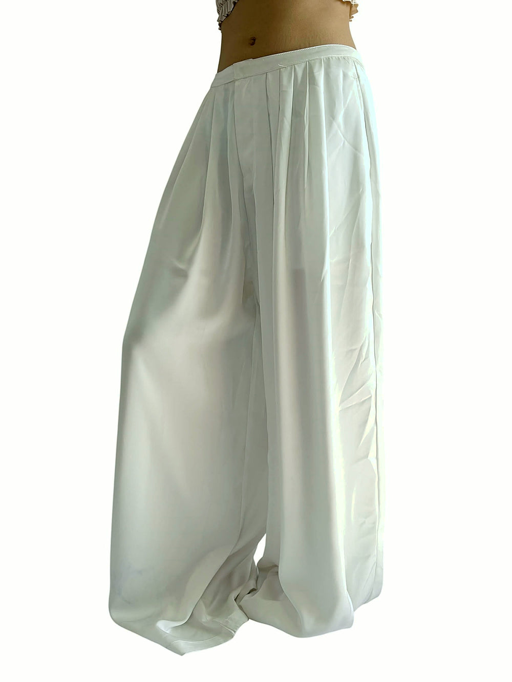 Pantalón Blanco Amplio Blanco