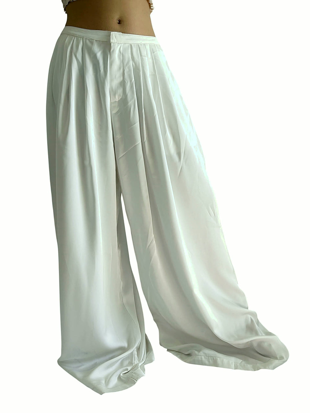 Pantalón Blanco Amplio Blanco