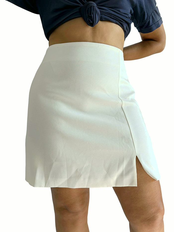 Falda Midi Recta Blanco