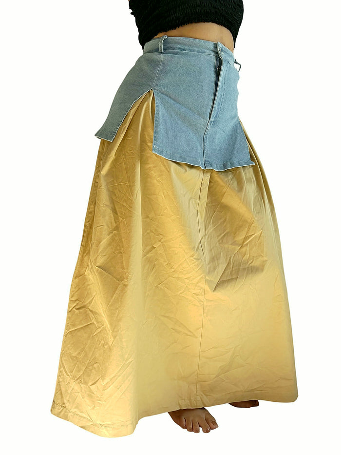 Falda Denim Camel