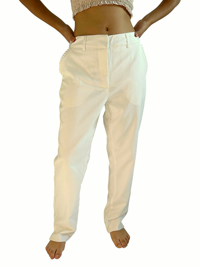 Pantalón Recto Clásico Blanco