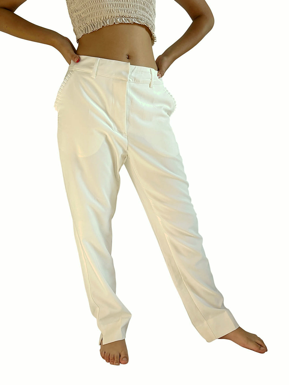 Pantalón Blanco Recto Blanco
