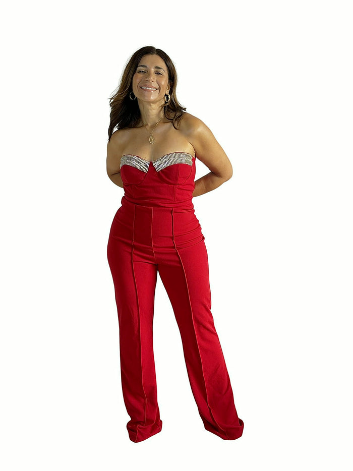 Enterizo Strapless Rojo Rojo