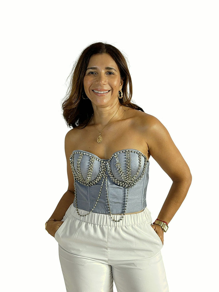 Corsé Perlas Gris